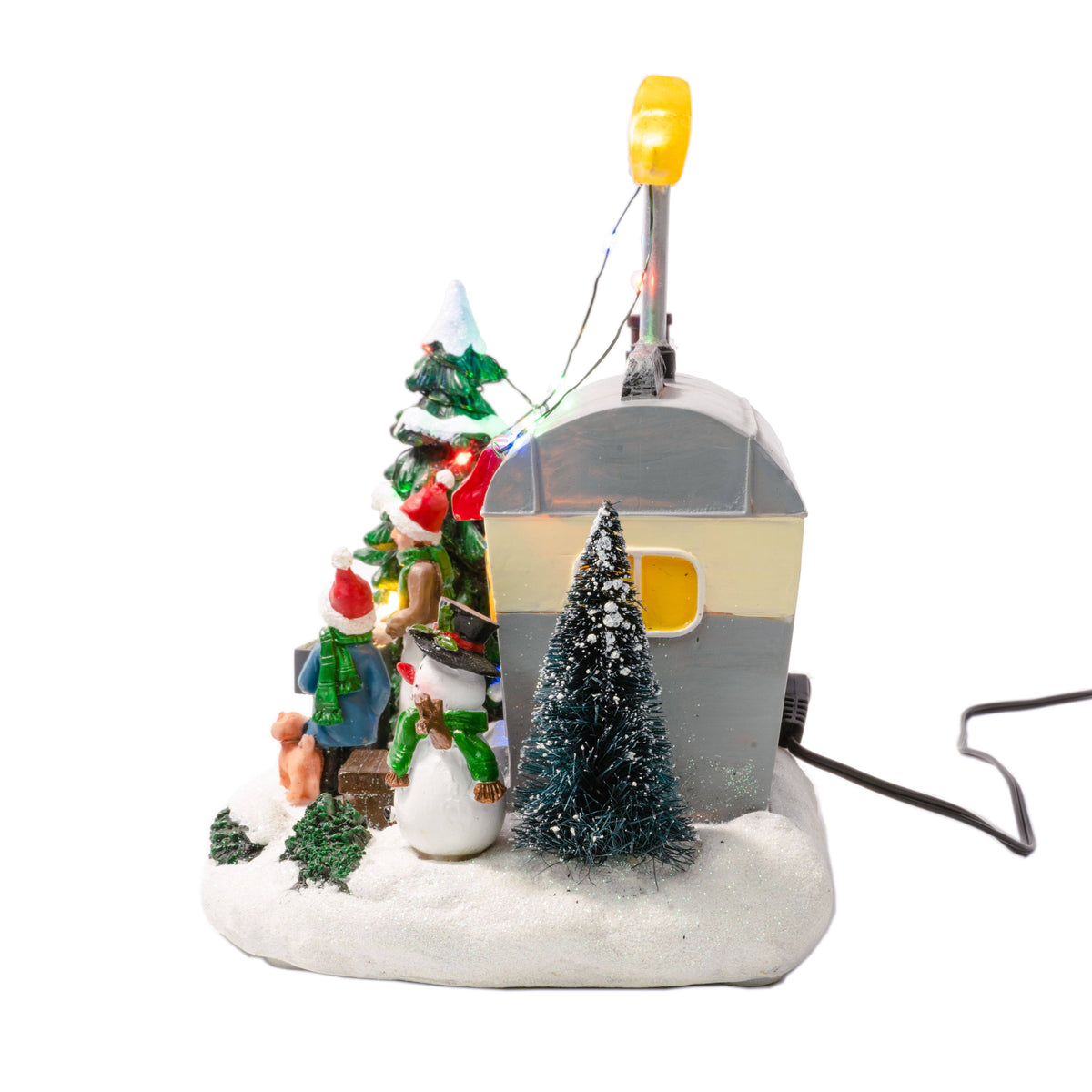 Grey Polyresin LED Christmas Camper O15651