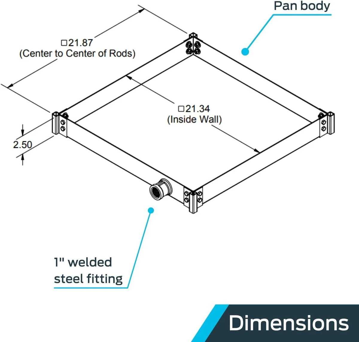 Ceiling Mounted Water Heater Platform with Steel Drain, Up To 20 Gallons V1993