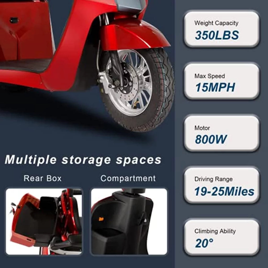 3 Wheel Mobility Scooter 500 Pounds B2826