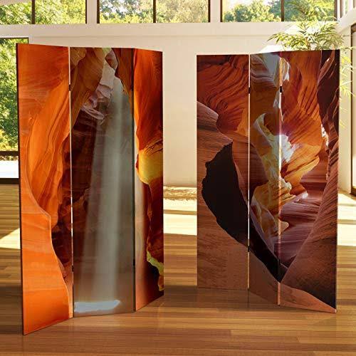 Tall Double Sided Painted Desert Canvas Room Divider P1272