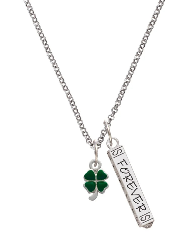 Silvertone Four Leaf Clover Charm Necklace, 23" O41540
