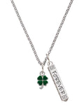 Silvertone Four Leaf Clover Charm Necklace, 23" O41540