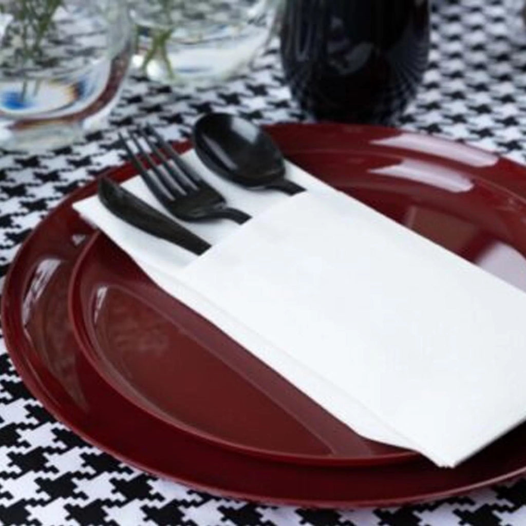 10.6" Round Red Disposable Plastic Plates 100 Pack U698