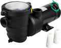 1HP 110V 5220GPH Self-priming Swimming Pool Pump with Strainer Basket and 2pcs 1-1/2'' NPT Connectors S55482