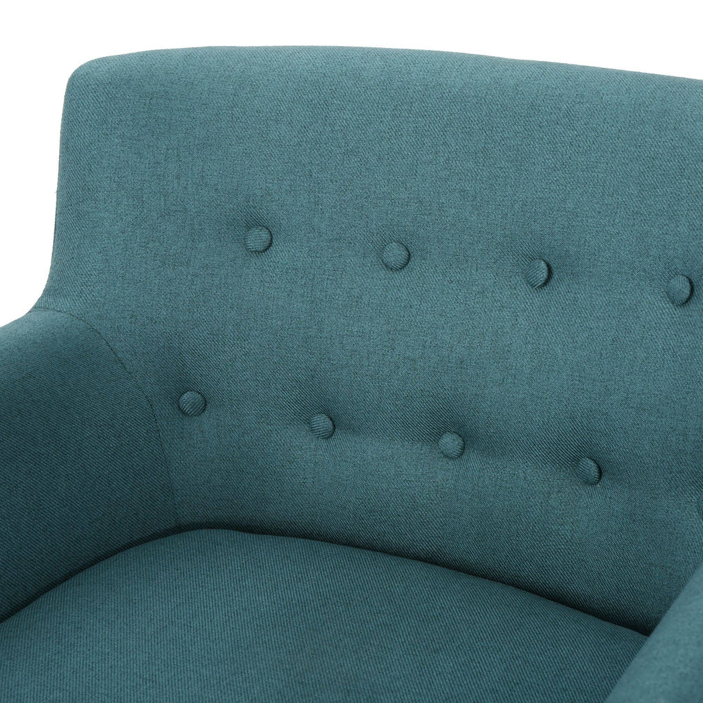 Teal Green and Brown Tufted Club Chair Z4950