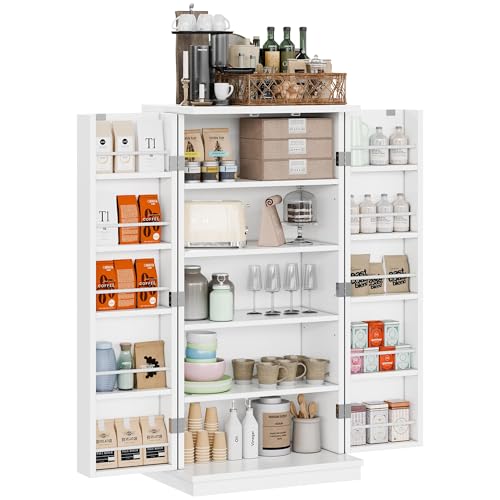 White 5 Layer Storage Cabinet with Adjustable Shelves O502