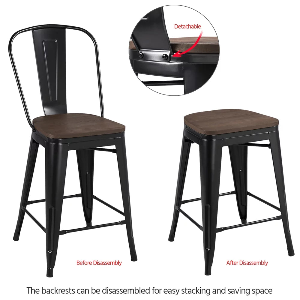 Black Metal Dining Chairs Set of 4 M41075