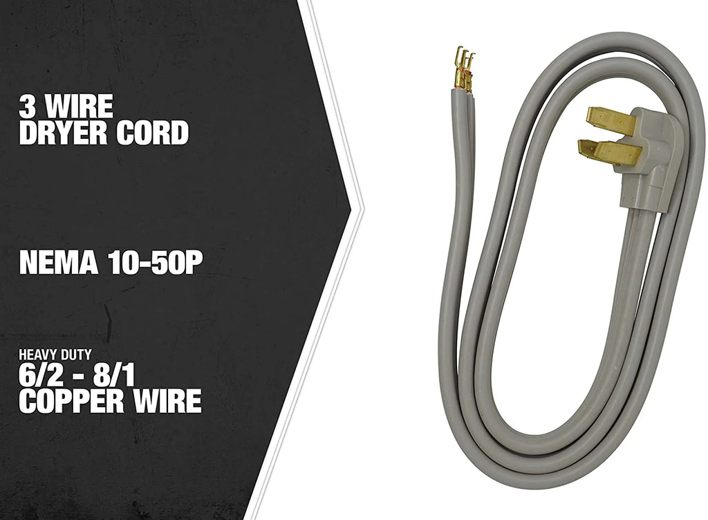 6' 50-Amp 3-Wire Range Power Cord N8166