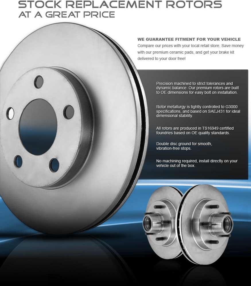 Front Brake Disc Rotors and Ceramic Brake Pads X360