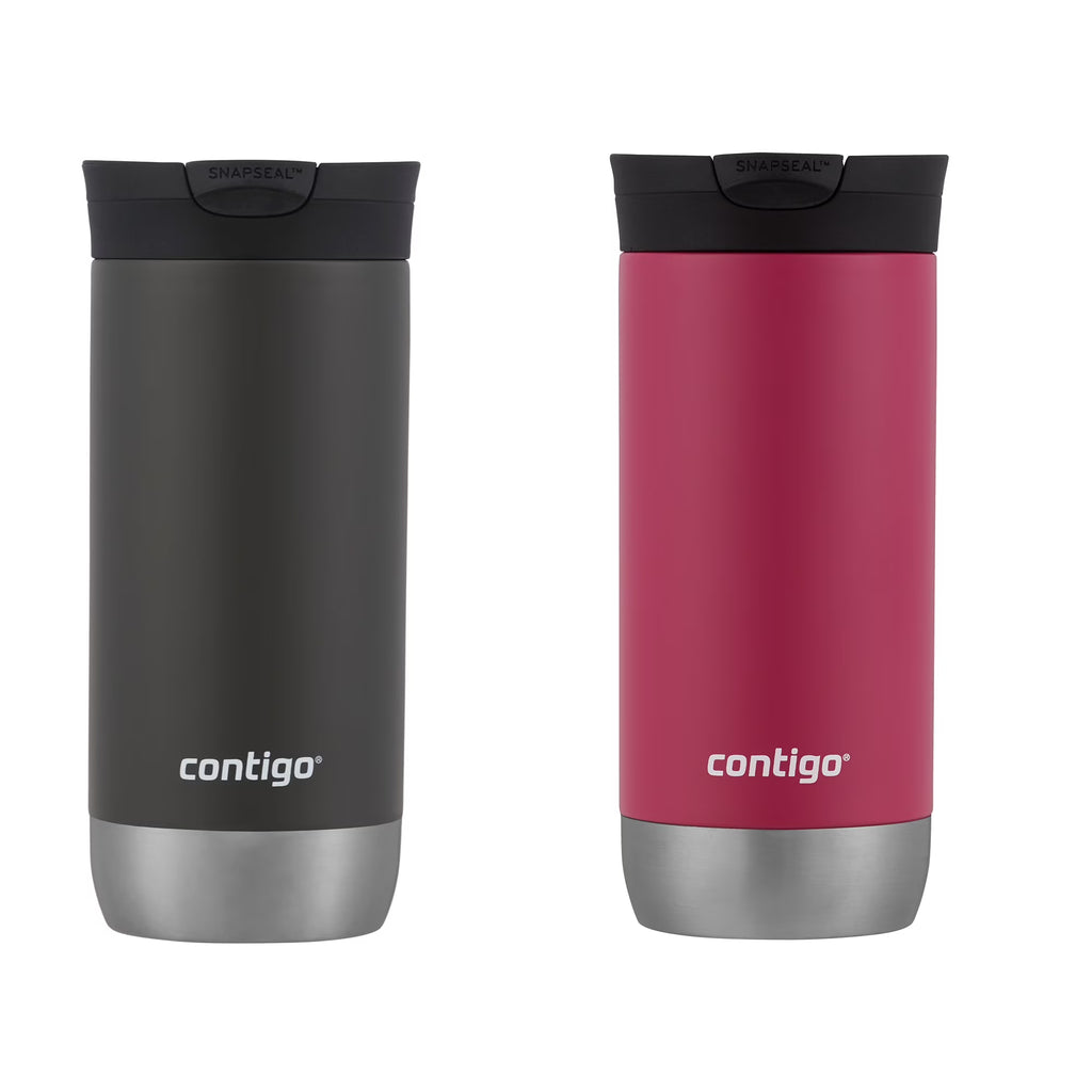 16 oz Insulated Stainless Steel Travel Mug 2-Pack E7802