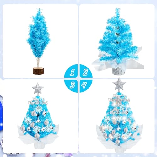 18 Inch Mini Black Christmas Tree Set with Lights D15691