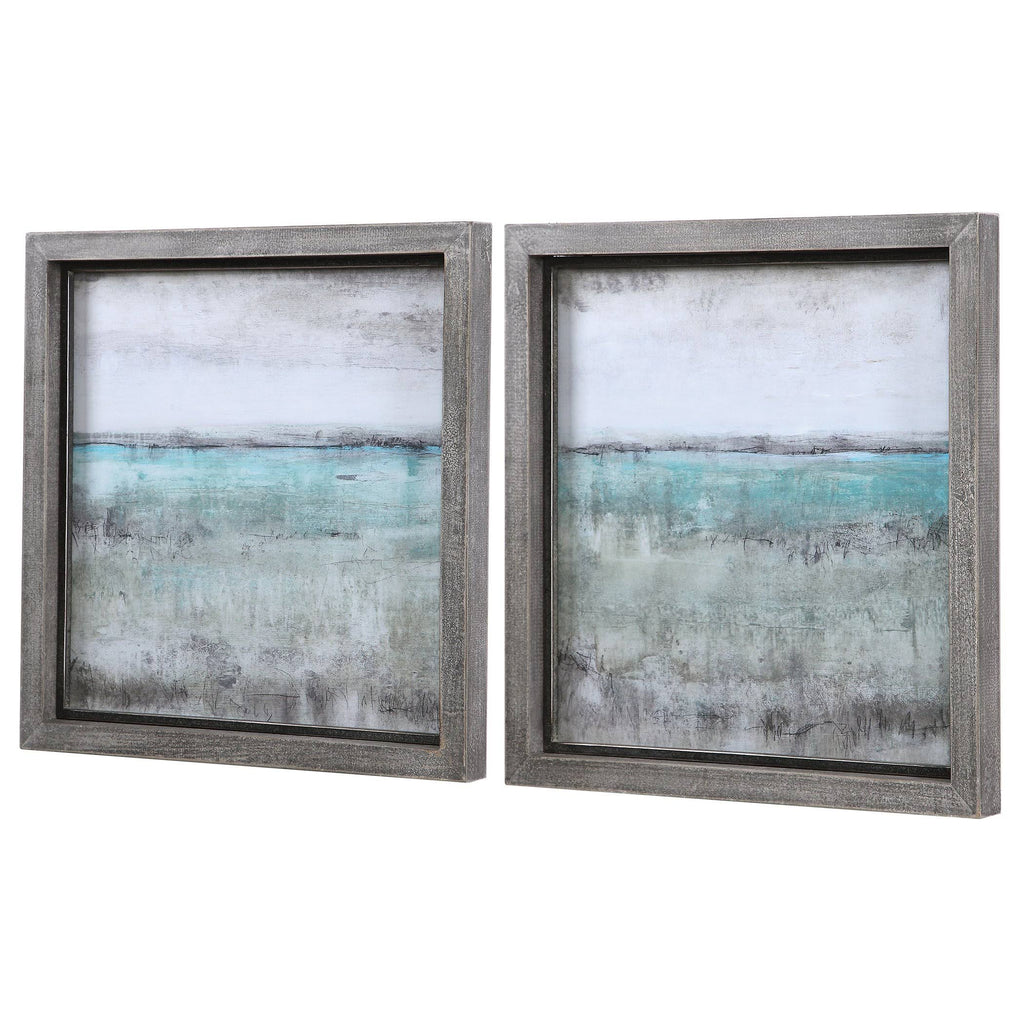 Aqua Horizon Framed Prints Set of 2 P4643