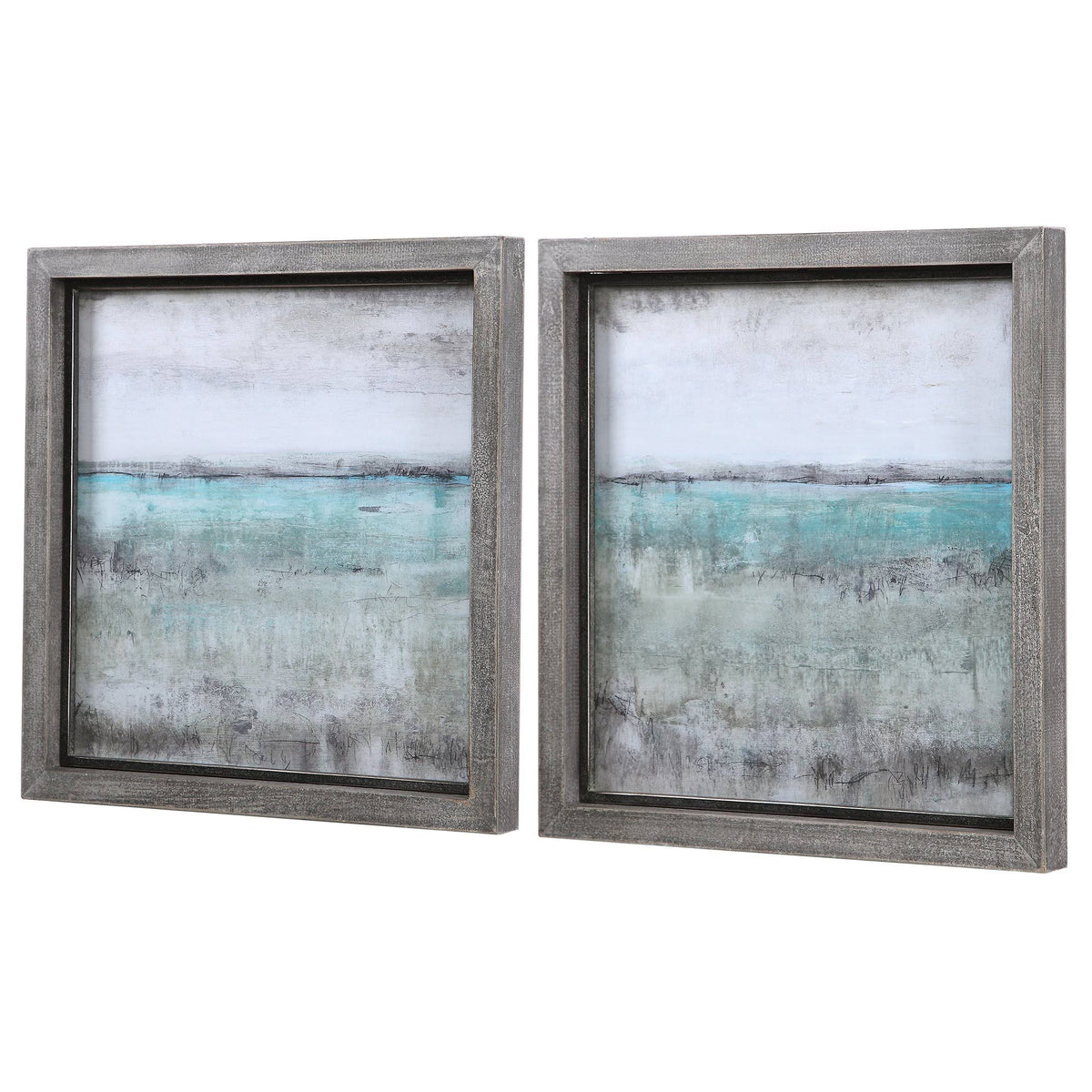 Aqua Horizon Framed Prints Set of 2 P4643