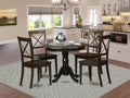 5-Pc Solid Wood Kitchen Table and 4 Chairs Set Cappuccino Finish F920