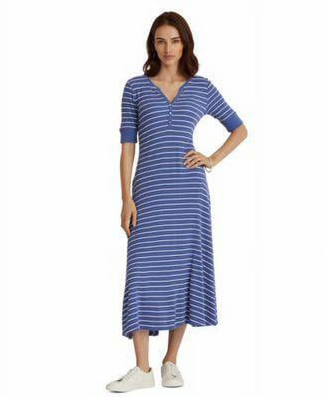 Striped Henley Dress Size Small L516