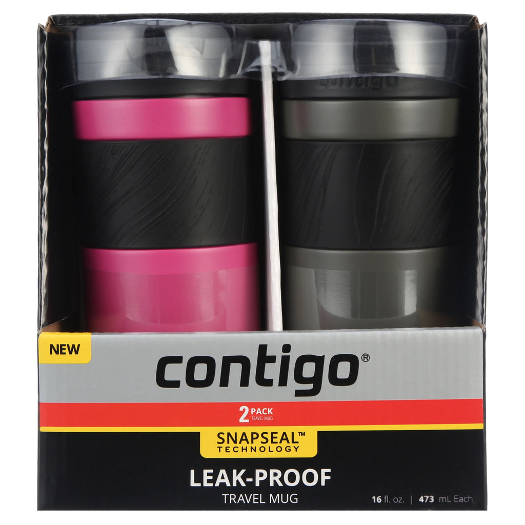 16 oz Insulated Stainless Steel Travel Mug 2-Pack E7802