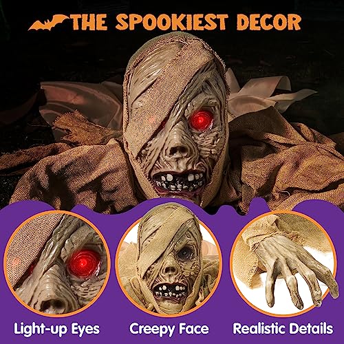 Halloween Outdoor Decoration with Light-up Eyes and Creepy Sound L2934