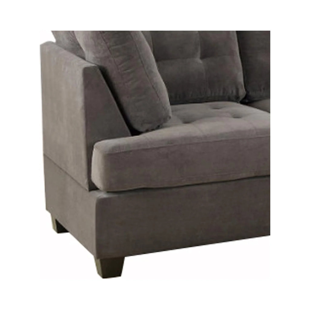 Charcoal Corduroy 2-Piece Sectional Sofa B2700