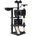 Black Plush Cat Tree with 2 Condos D36695