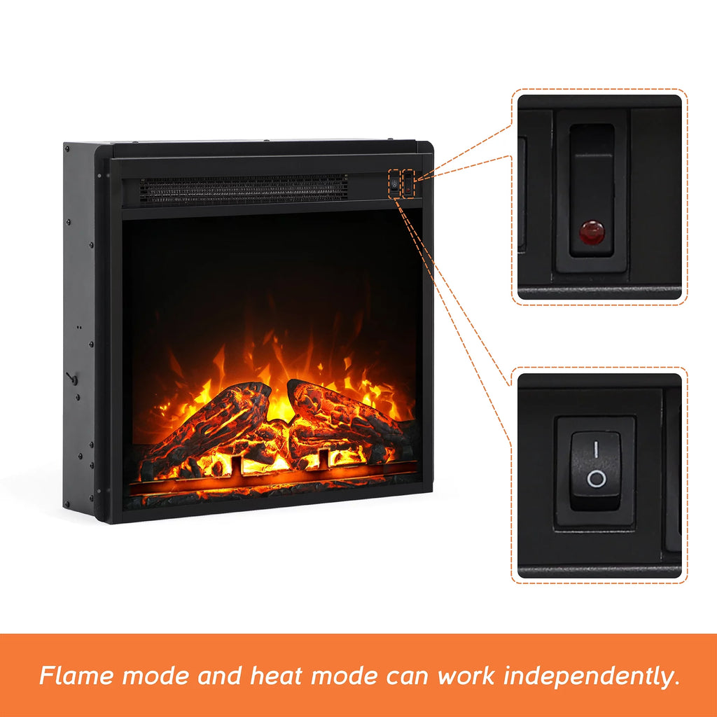 Black Fireplace TV Stand with LED Lights T42497