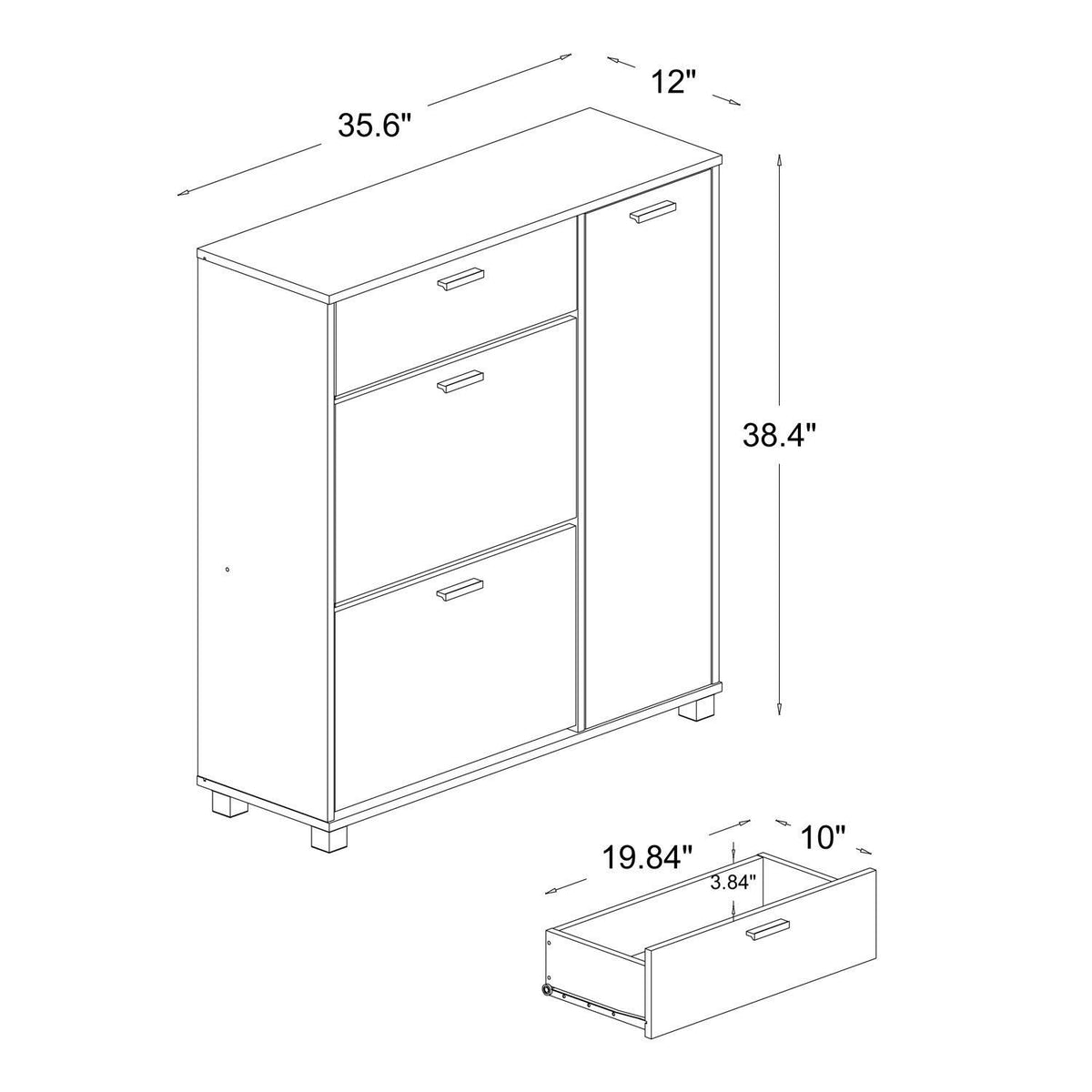 White/Walnut Storage Cabinet P6929