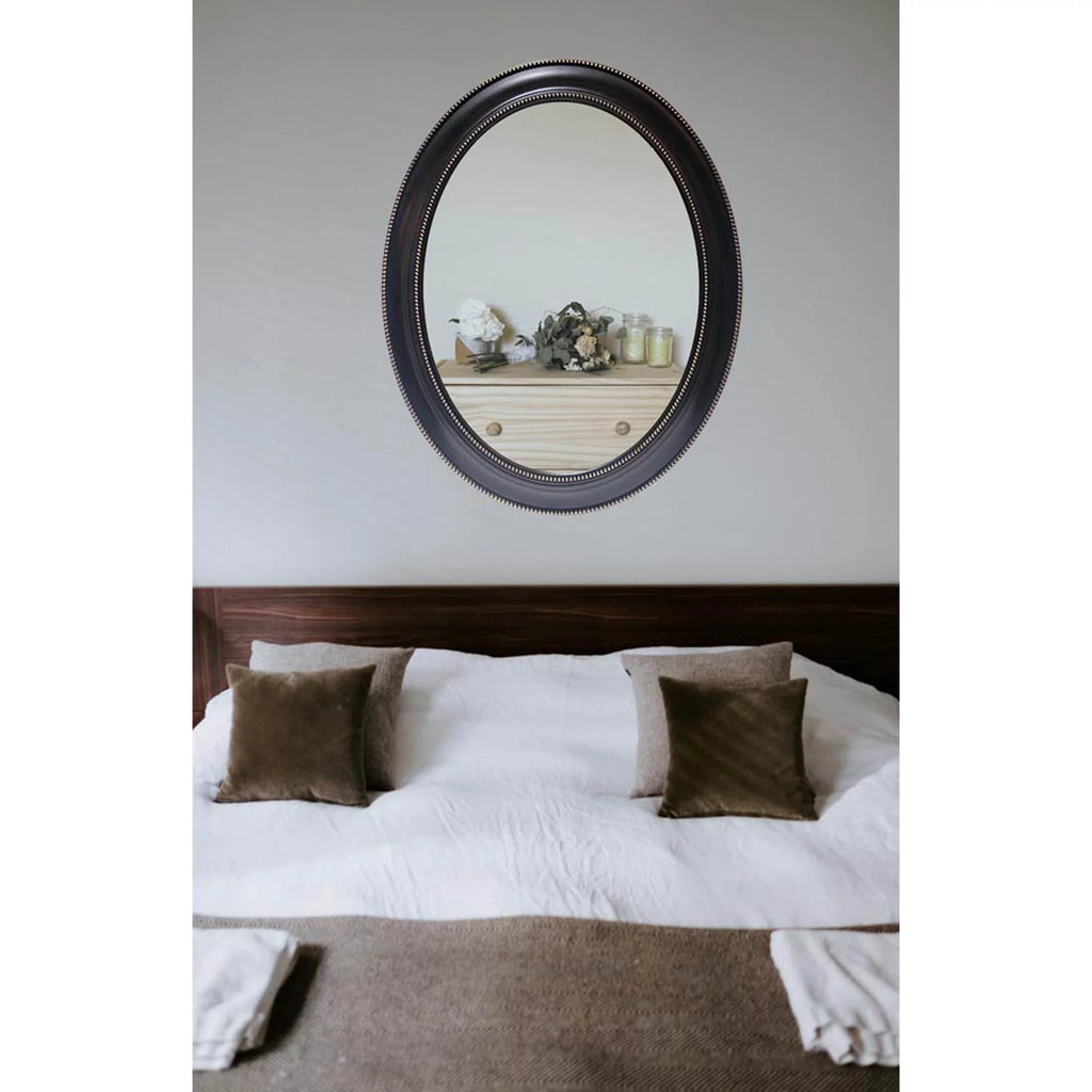 Black and Gold Oval 30-inch Wall Mirror C1237