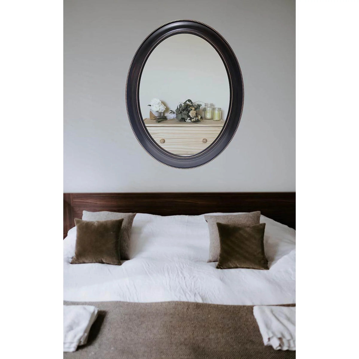Black and Gold Oval 30-inch Wall Mirror C1237