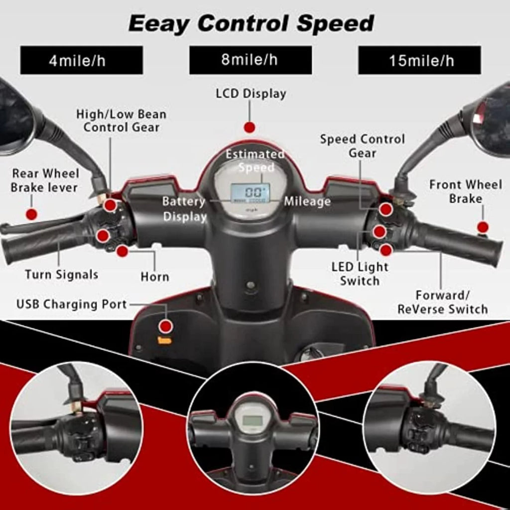 3 Wheel Mobility Scooter 500 Pounds B2826