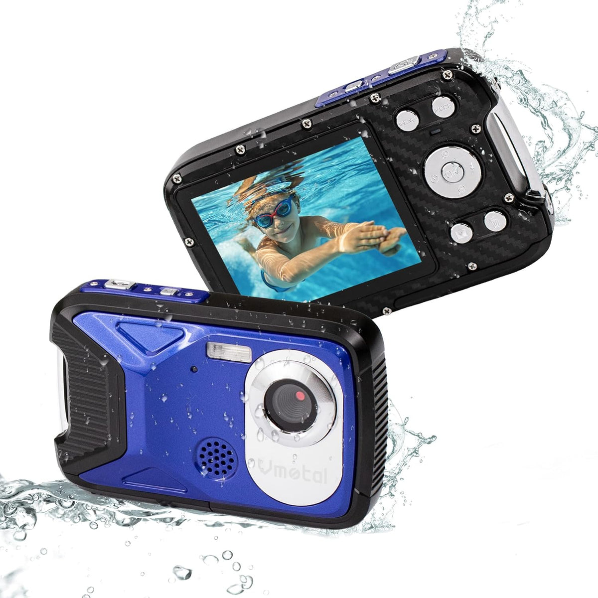 Blue FHD 1080P 16MP Waterproof Digital Camera with 2.8" TFT LCD E253
