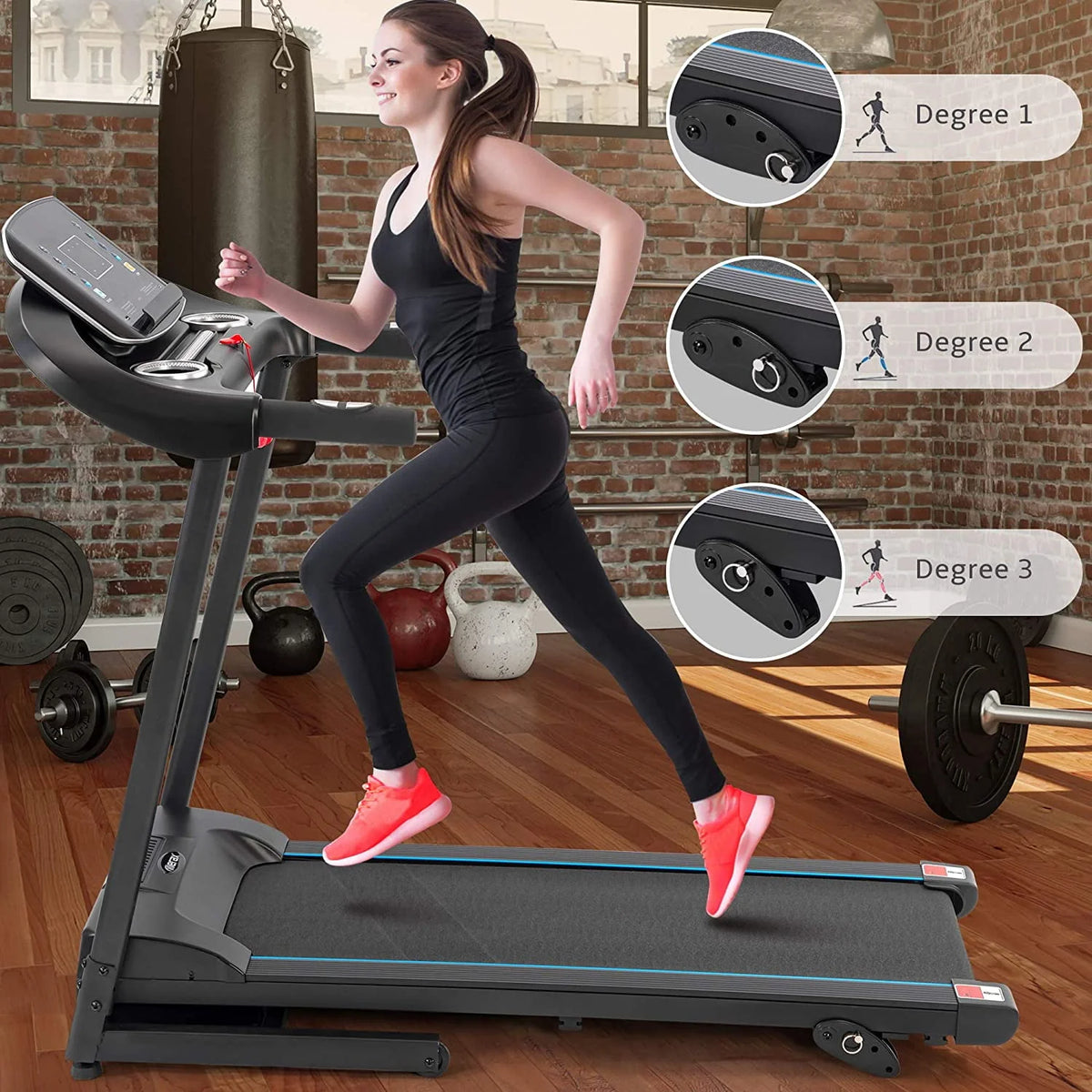 Folding 2.5HP Electric Treadmill with Incline T995843