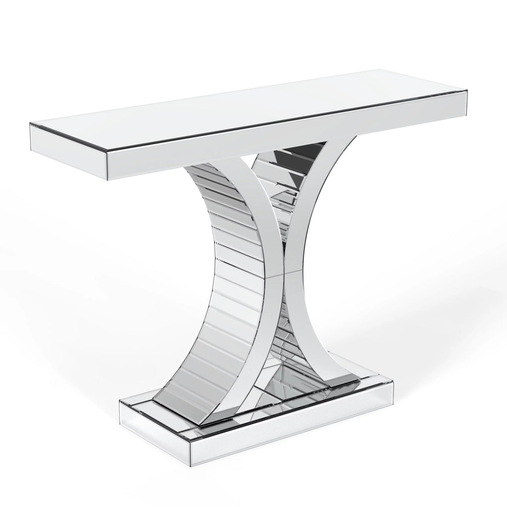 Modern Mirrored Console Table Glass Accent Table F733