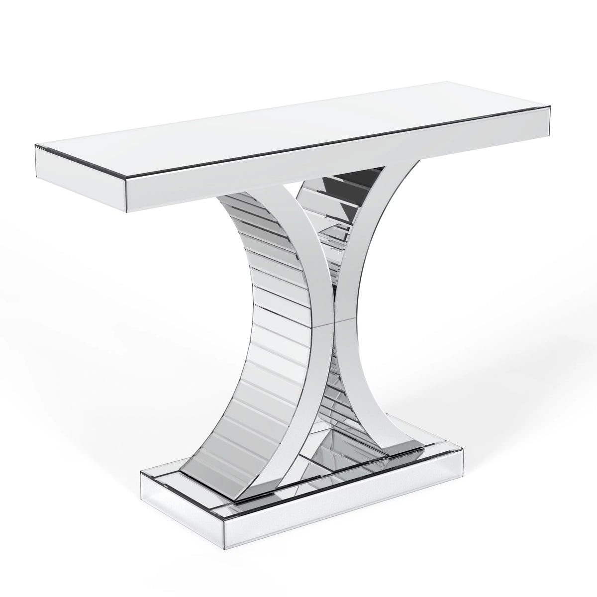 Modern Mirrored Console Table Glass Accent Table F733