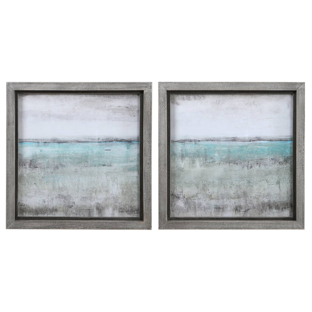 Aqua Horizon Framed Prints Set of 2 P4643
