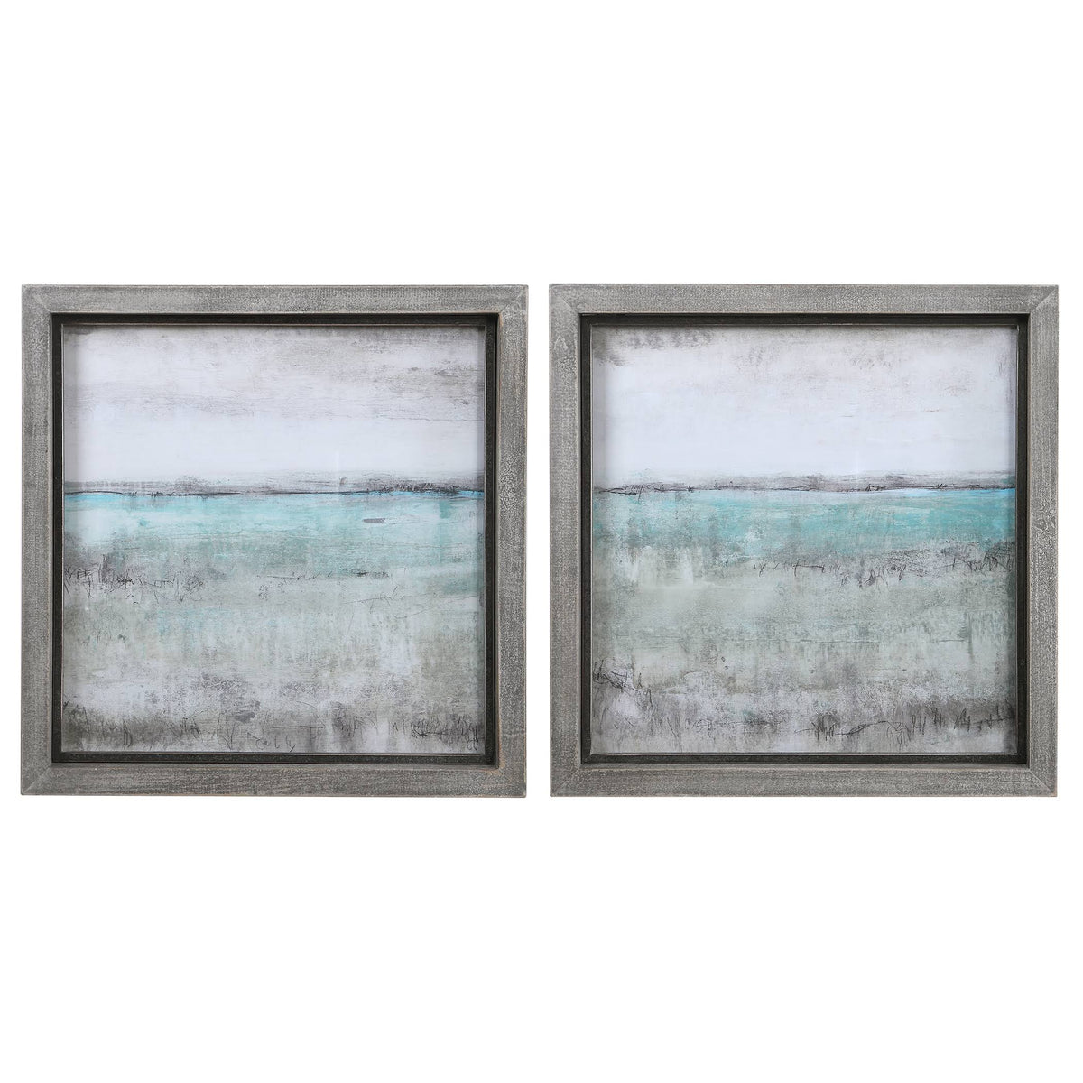 Aqua Horizon Framed Prints Set of 2 P4643