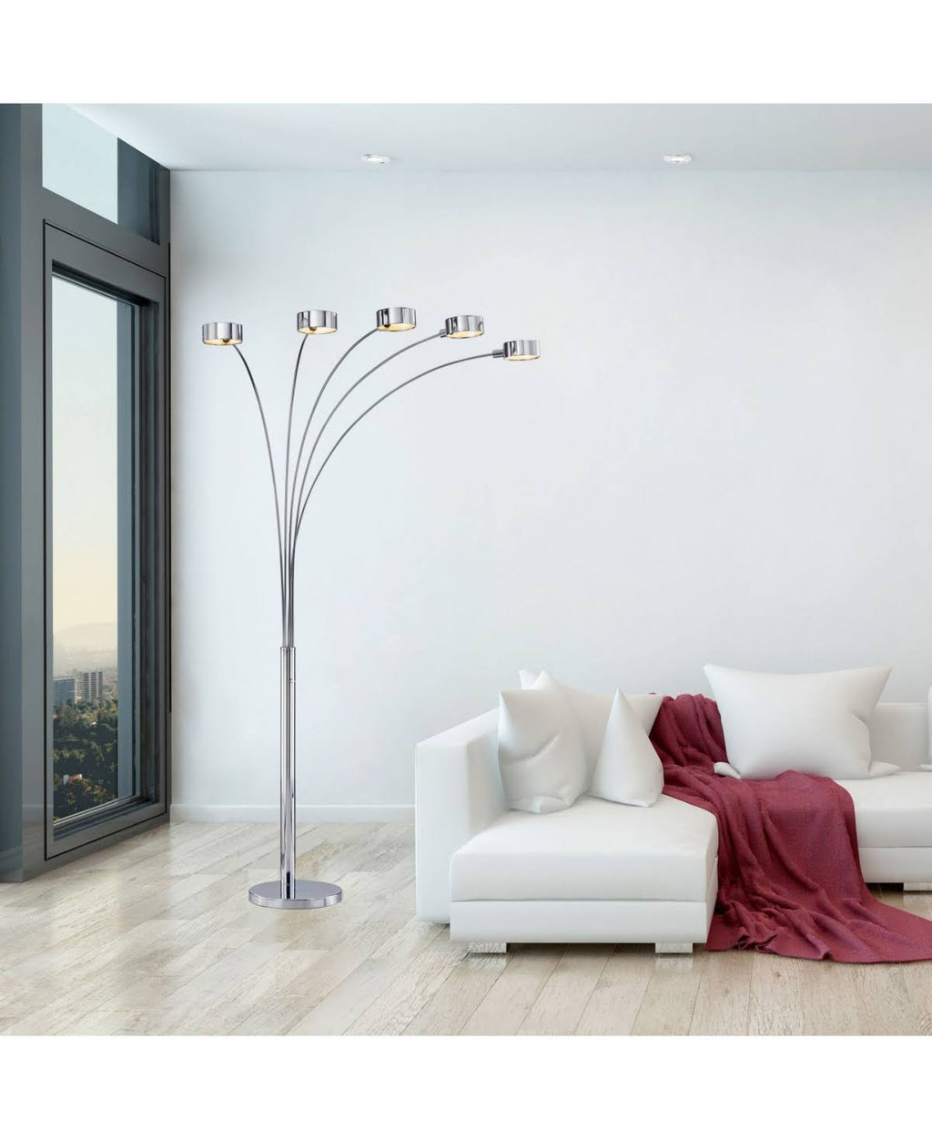 Chrome Arched Floor Lamp with Dimmer B40285