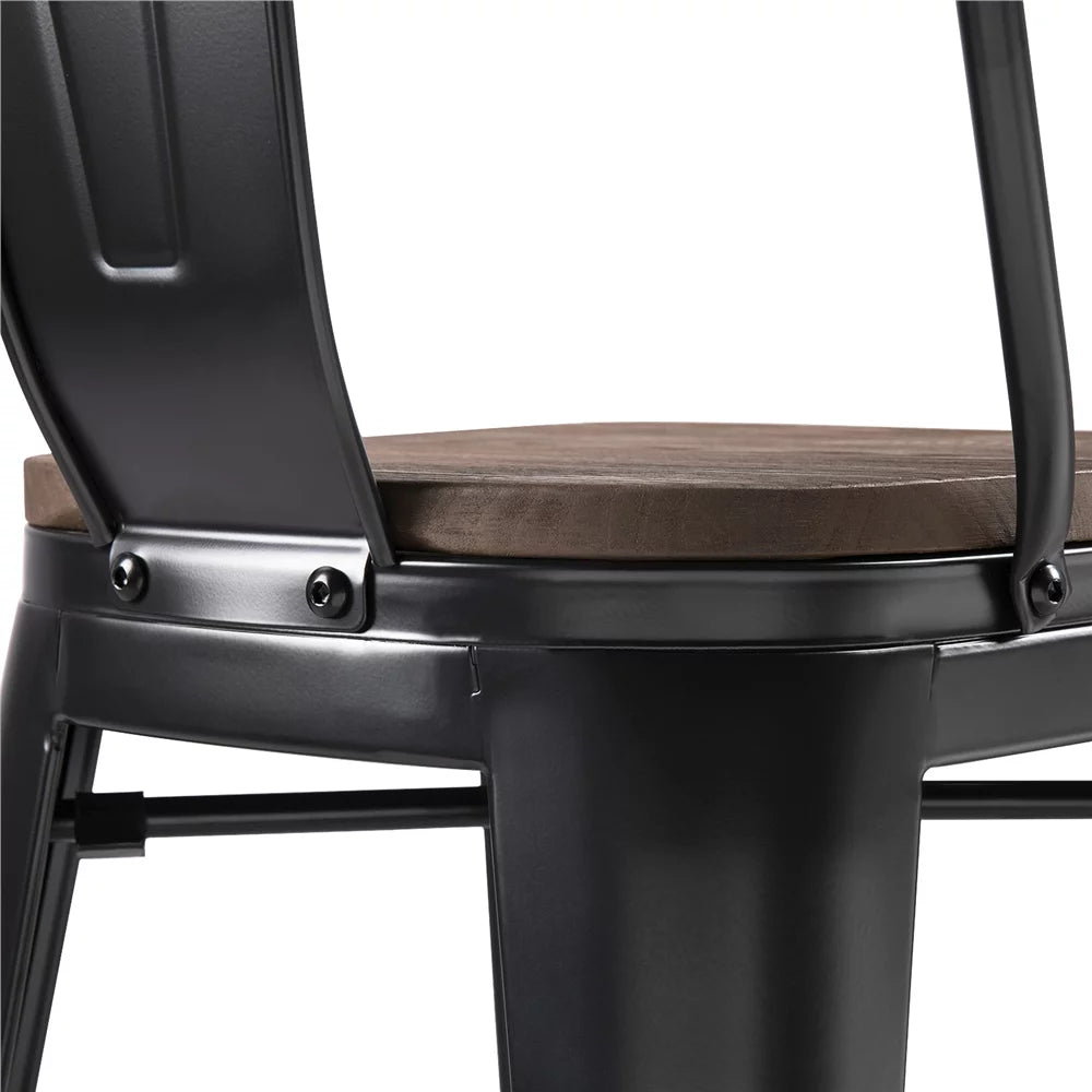 Black Metal Dining Chairs Set of 4 M41075