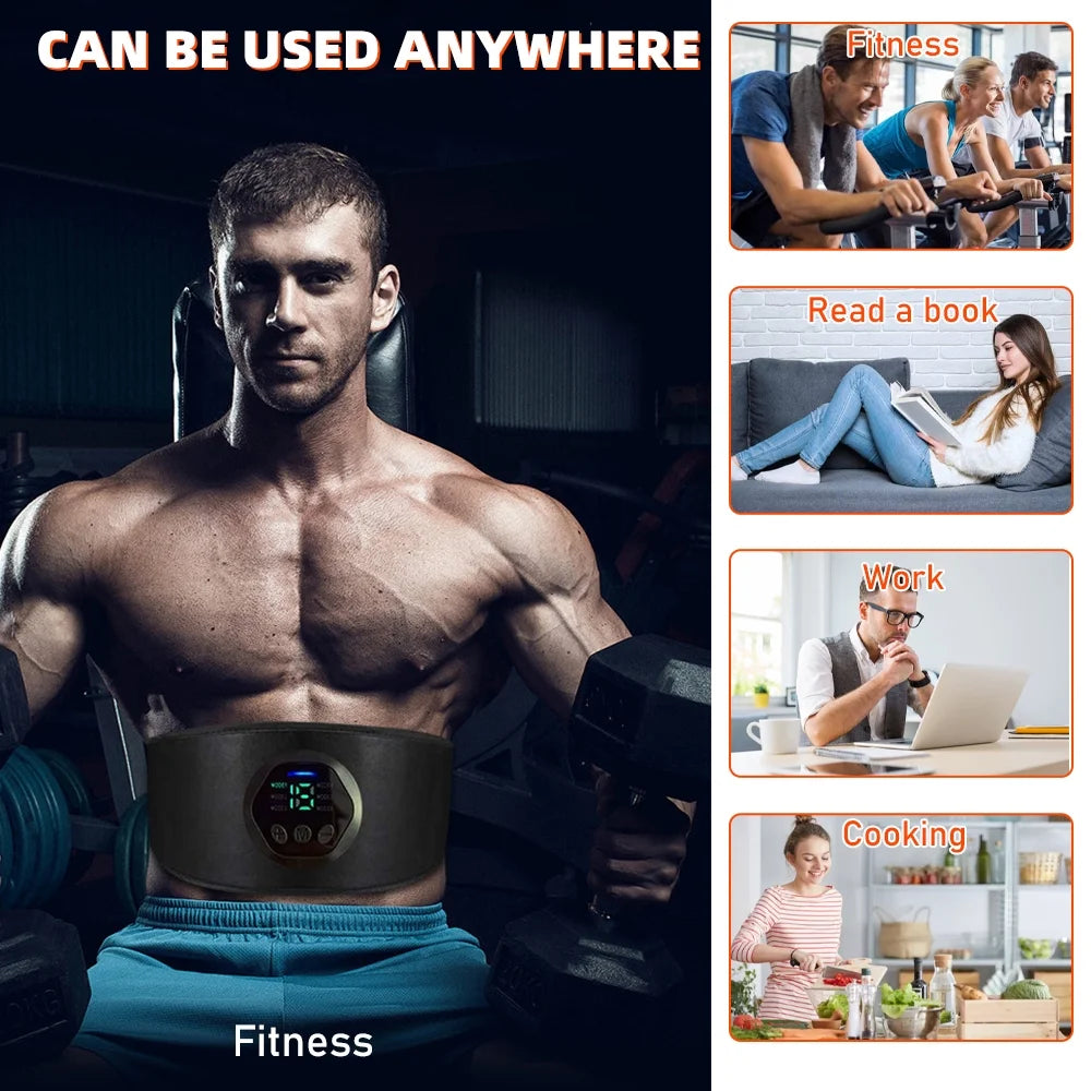 USB Charging Smart Abdominal Fitness Belt with 6 Modes 15 Levels Z77480