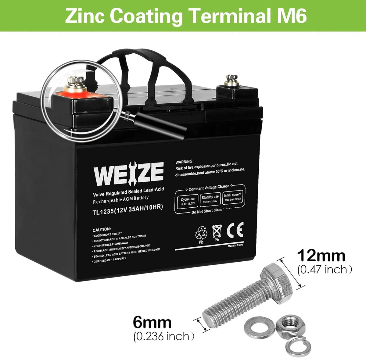 12V 35AH Deep Cycle Battery Set of 2 C257963