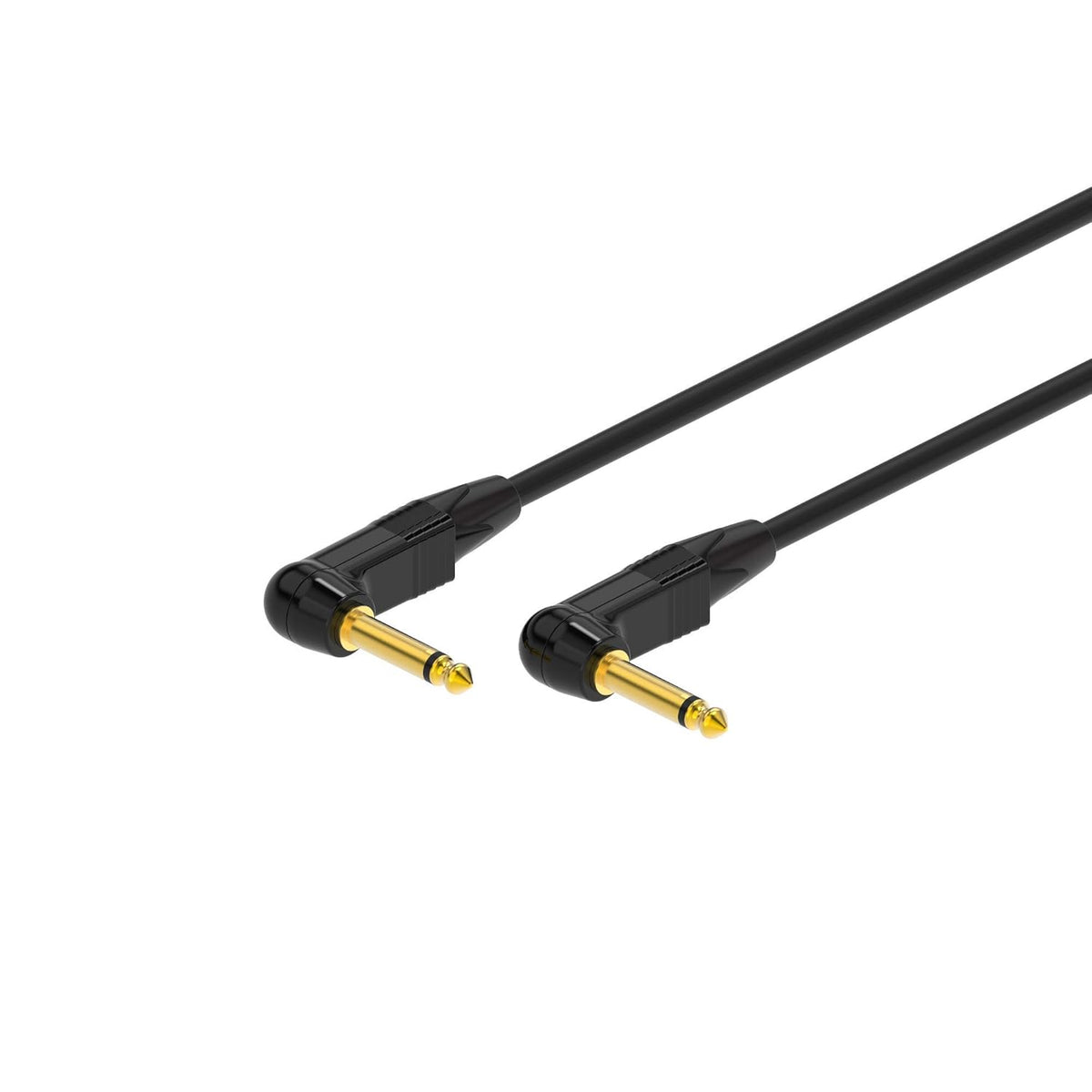 3 Feet Black 1/4 Inch Right Angle TS Instrument Cable Pack of 2 V249