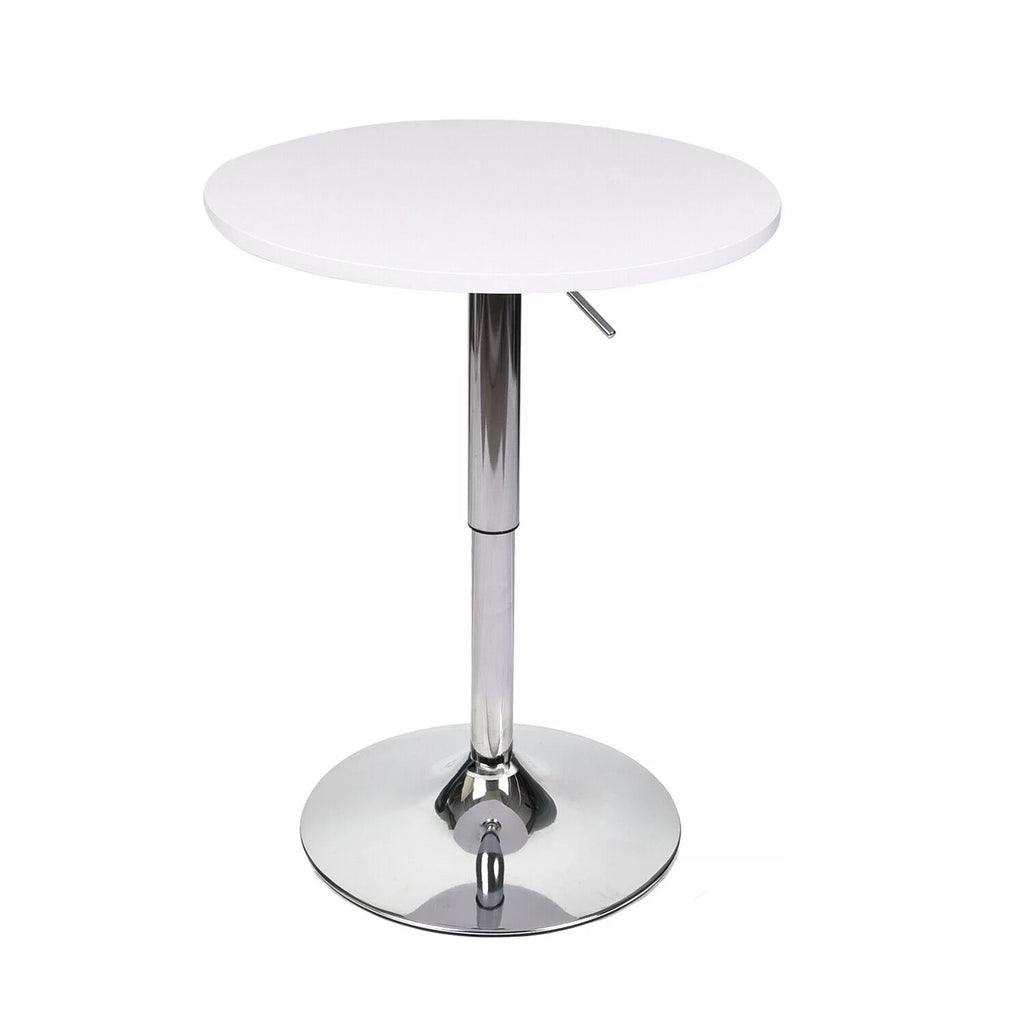 White Adjustable Height Round Bar Table F81309