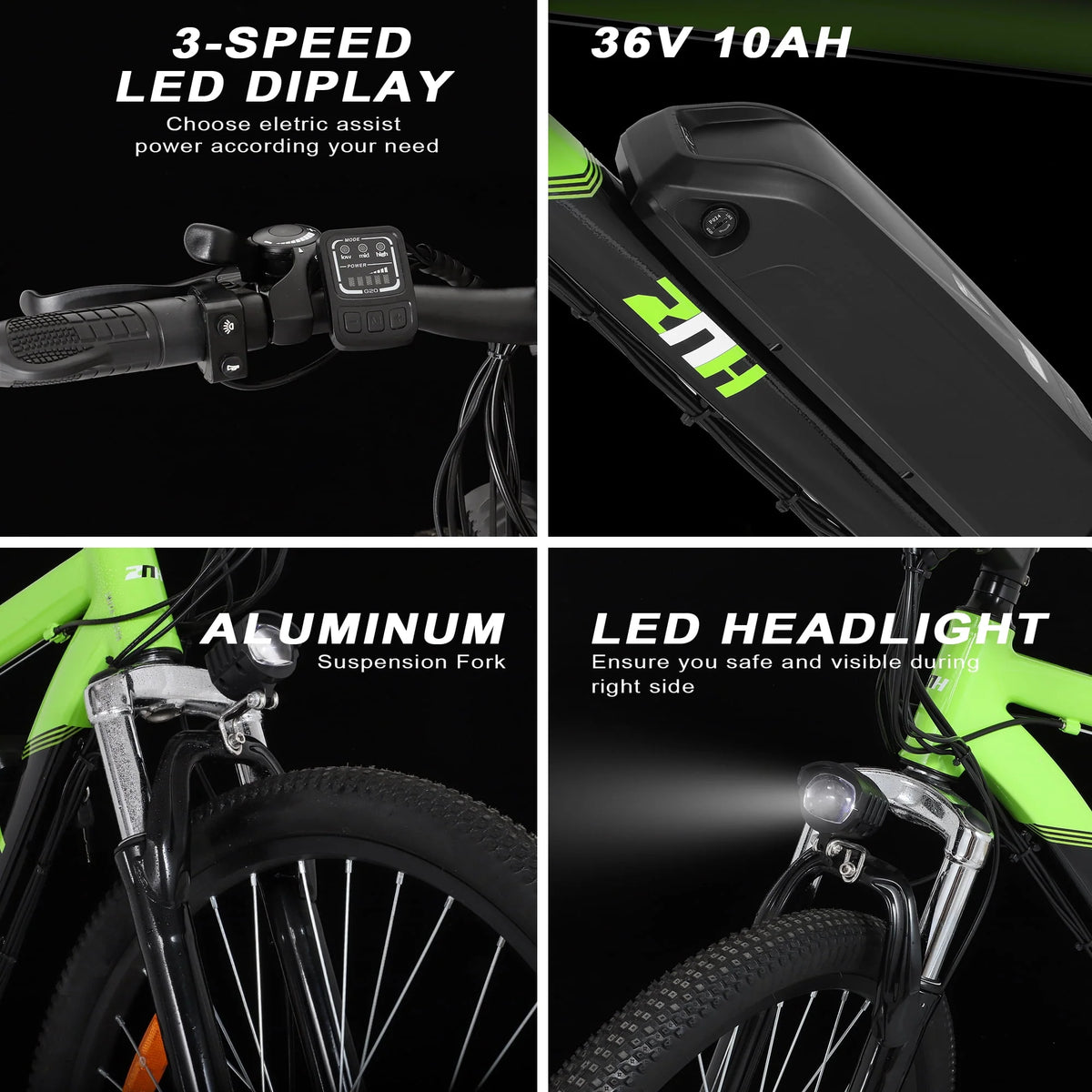 Electric Mountain Bike 350W 21 Speed Black G812098