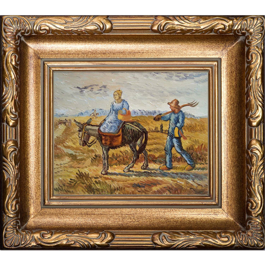 Van Gogh Peasant Couple Going to Work with Florentine Gold Frame P95308