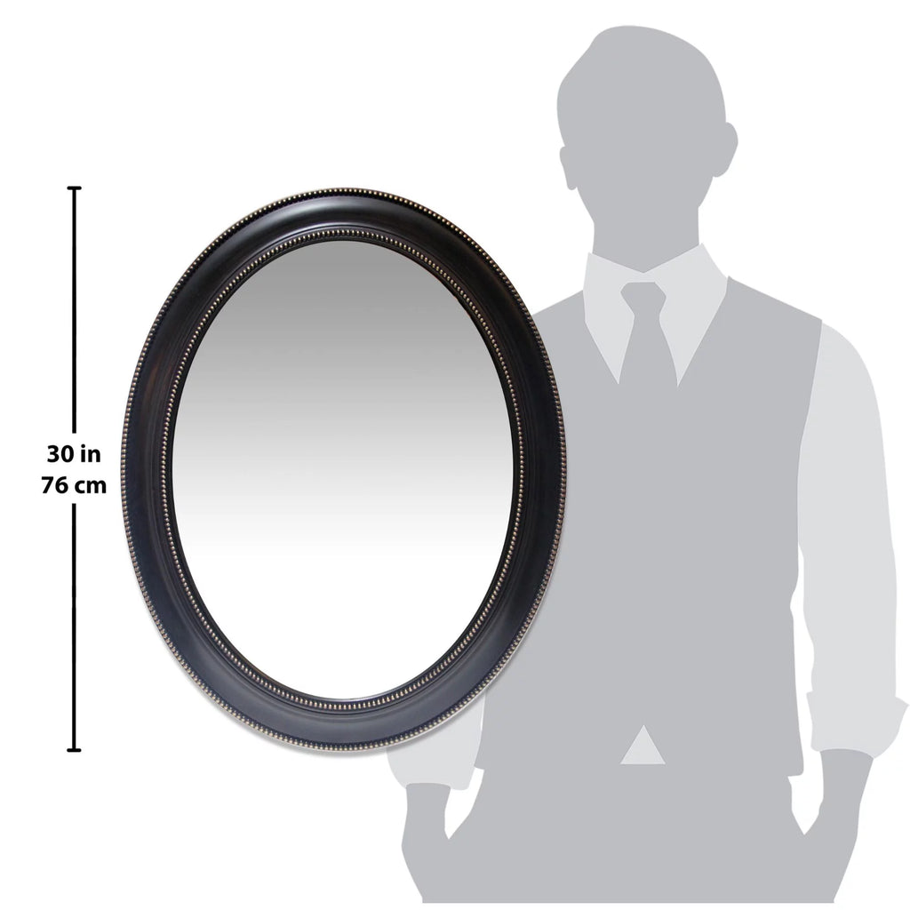 Black and Gold Oval 30-inch Wall Mirror C1237