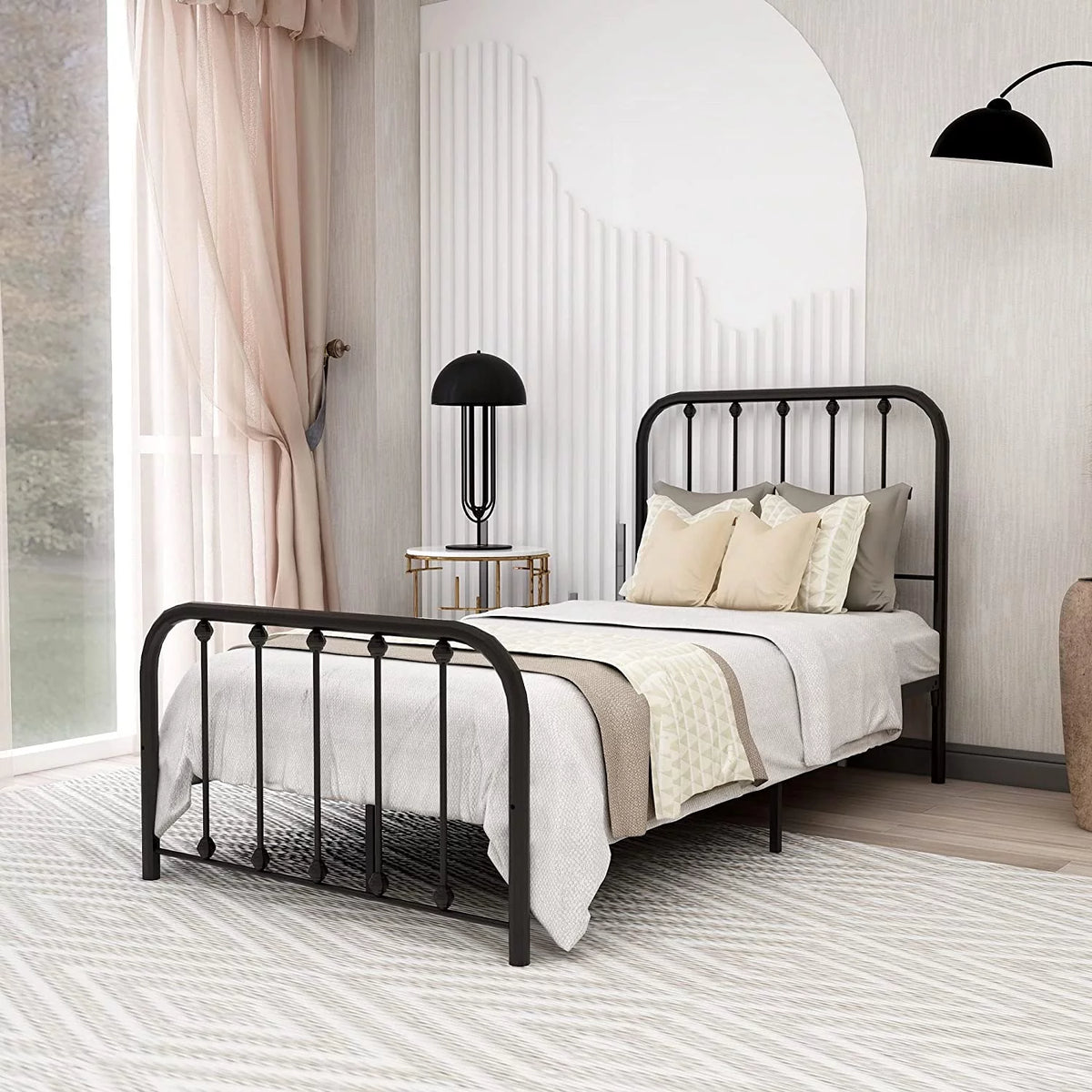 Sturdy Metal Platform Twin Bed Frame W197