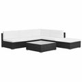 6 Piece Poly Rattan Corner Sofa Set with Coffee Table and Ottoman U4087