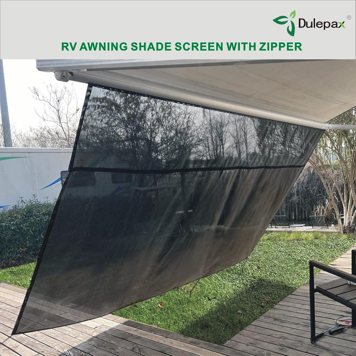 RV Awning Shade Screen with Zipper 8'X16'3'' F809835