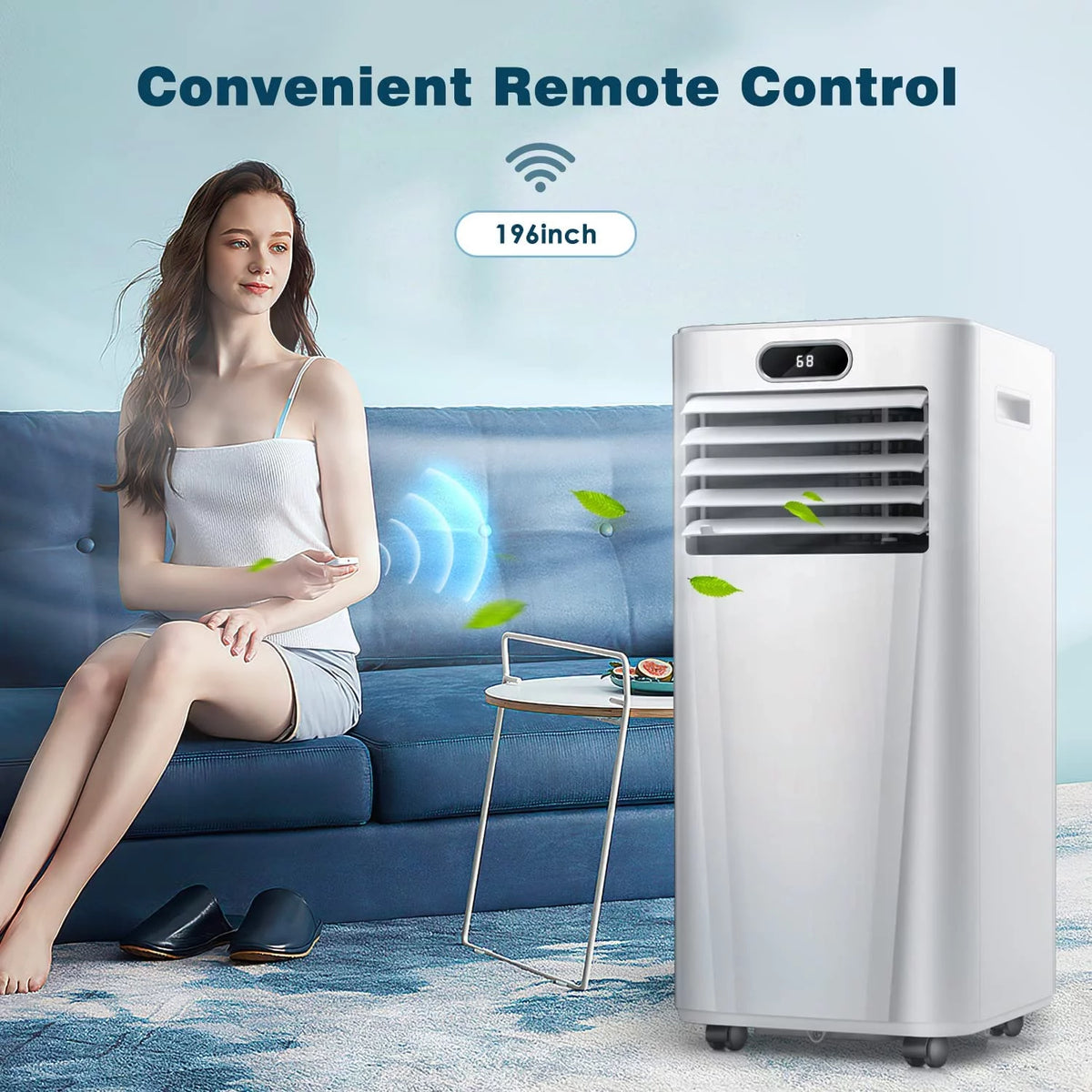 6000BTU 3-in-1 Portable Air Conditioner with Dehumidifier Fan White C82864
