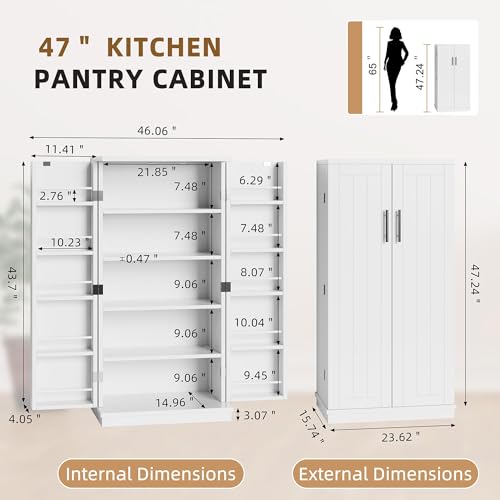 White 5 Layer Storage Cabinet with Adjustable Shelves O502