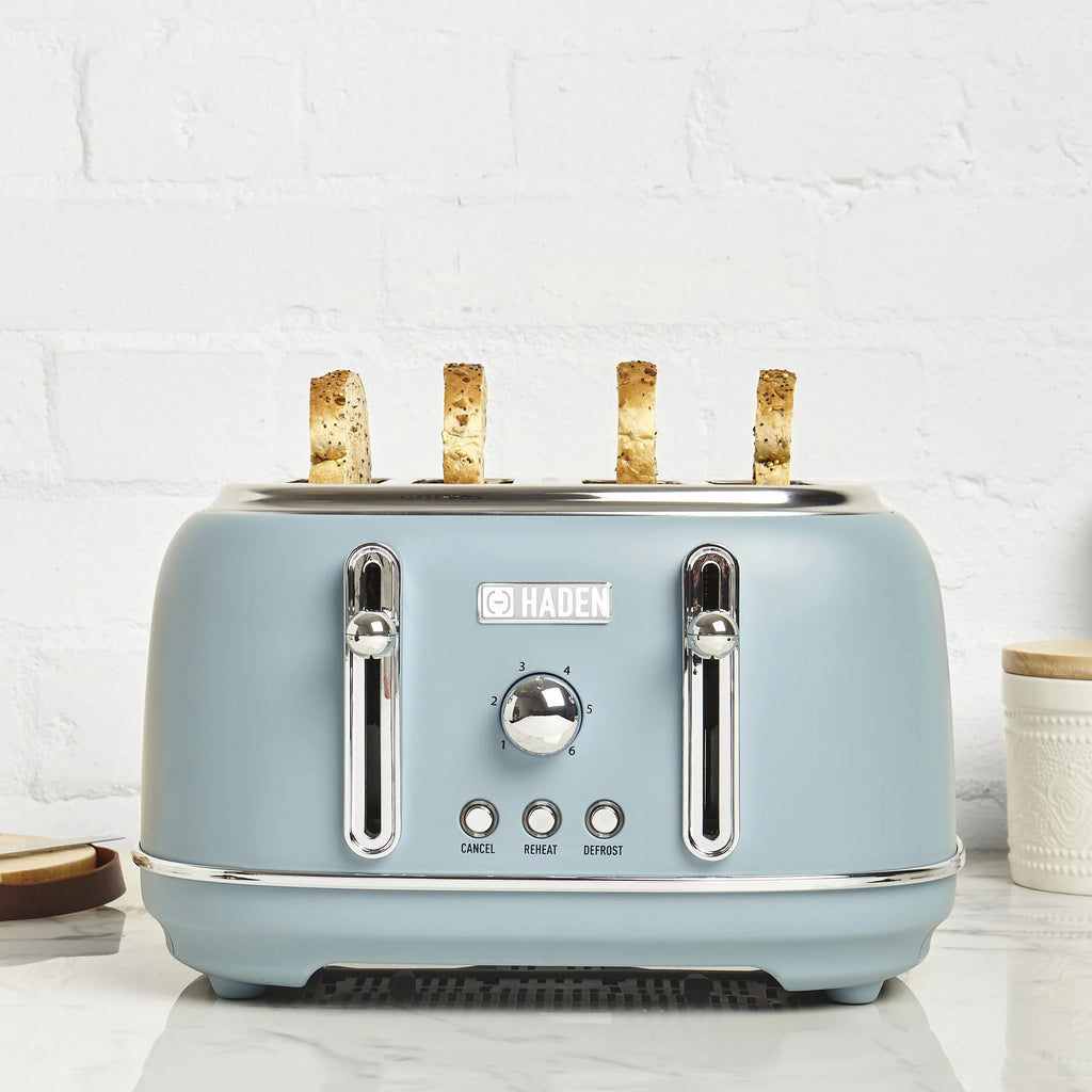 Pool Blue 4 Slice Wide Slot Toaster T5626