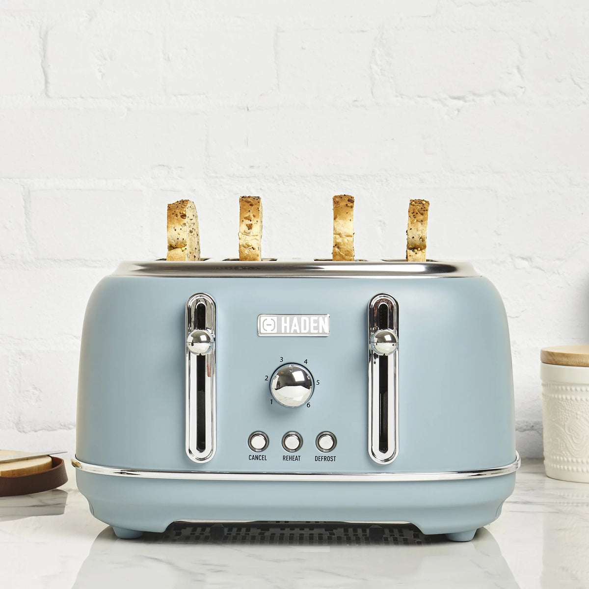 Pool Blue 4 Slice Wide Slot Toaster T5626